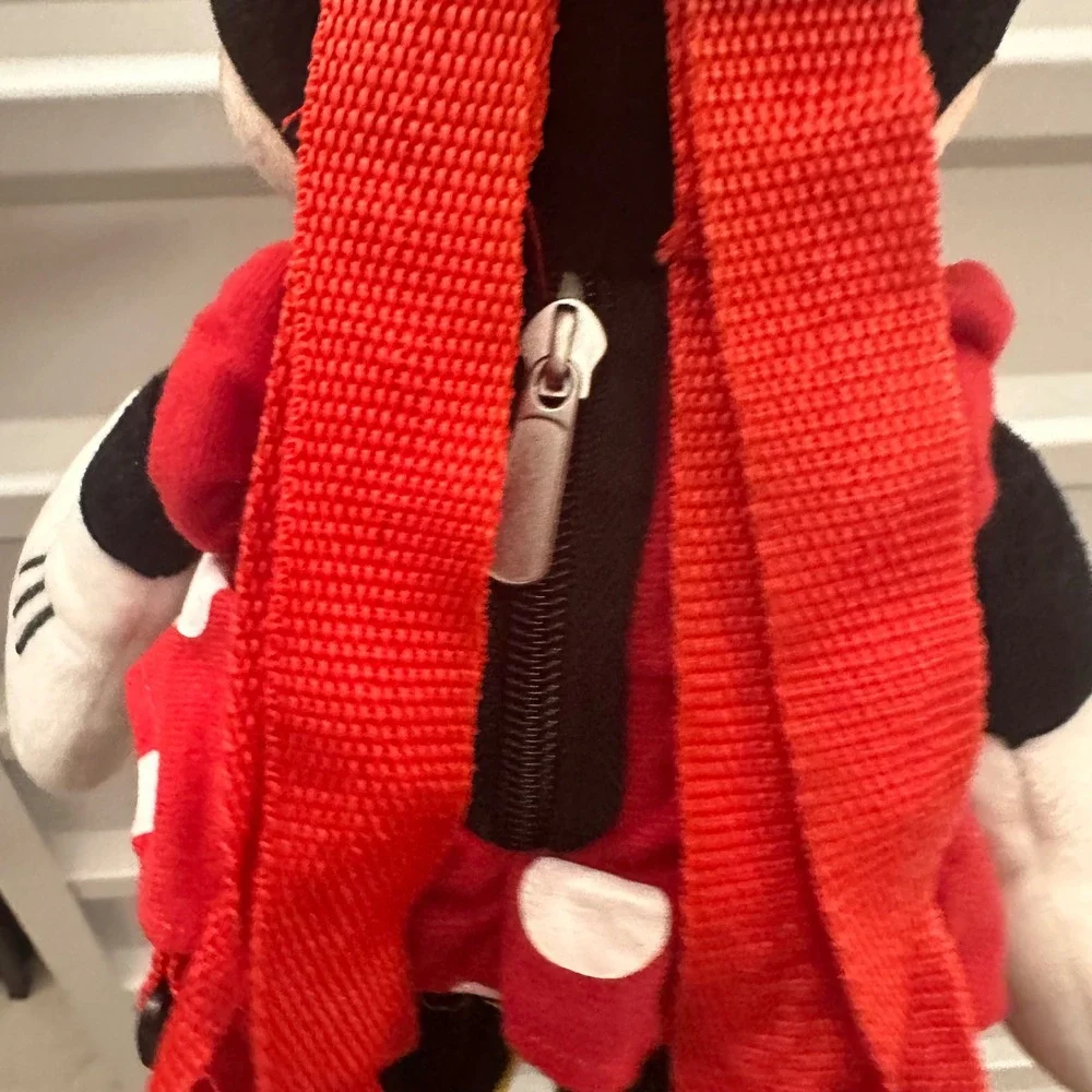 Minnie‎ Mouse Plush Backpack Disney Polka Dot Dress Small Kids Toddler